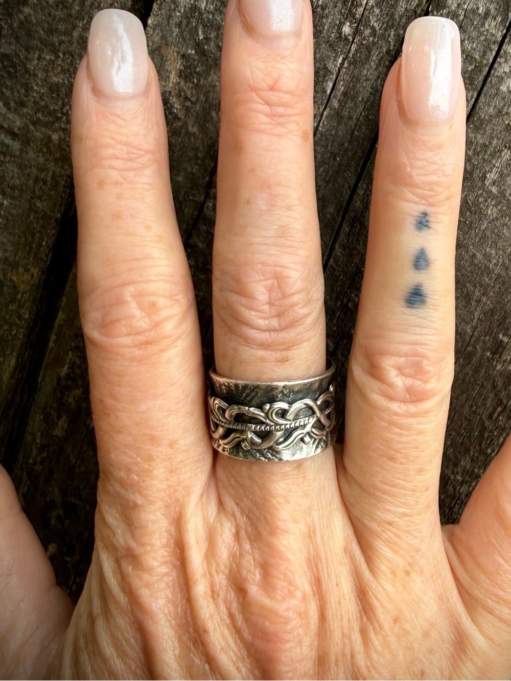 Artisan Made Sterling Silver Spinner Fidget Ring by Silversmith Art in Motion - Picture 4 of 5